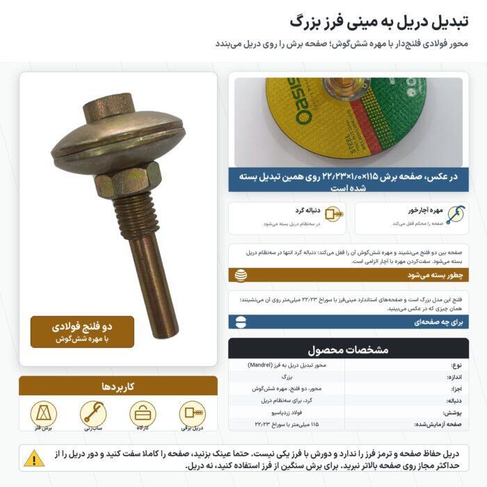 تبدیل دریل به مینی فرز بزرگ با دو فلنج و مهرهٔ ششگوش تبدیل دریل به مینی فرز بزرگ با دو فلنج و مهرهٔ ششگوش