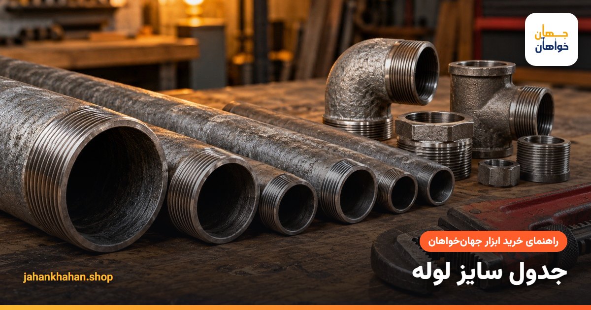 لولههای فلزی و آچار شلاقی در اندازههای مختلف